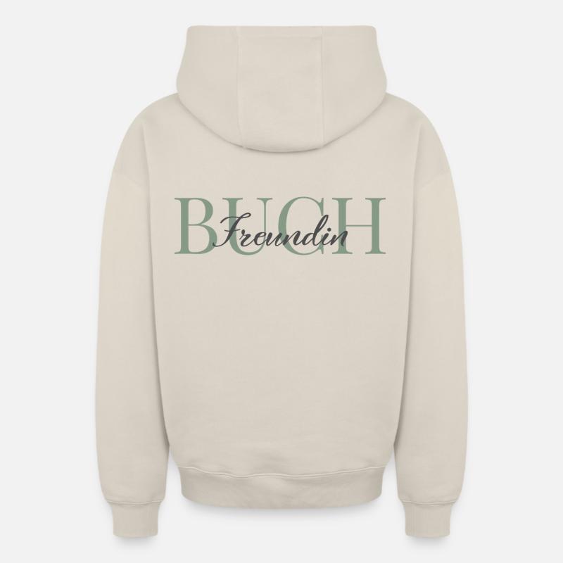 Ami du lecteur Vert-Gris - Sweat à capuche unisexe zippé oversize épais SPREAD - beige