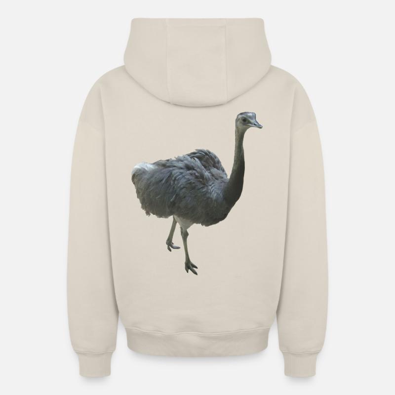 Vogel Nandu - Oversized Heavyweight Unisex Zip Hoodie - Beige