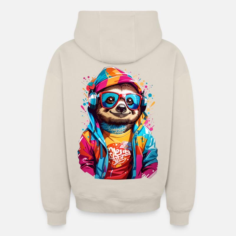 Paresseux cool - Sweat à capuche unisexe zippé oversize épais SPREAD - beige