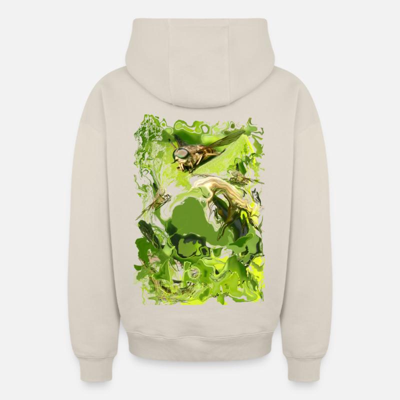 Insecte - Sweat à capuche unisexe zippé oversize épais SPREAD - beige