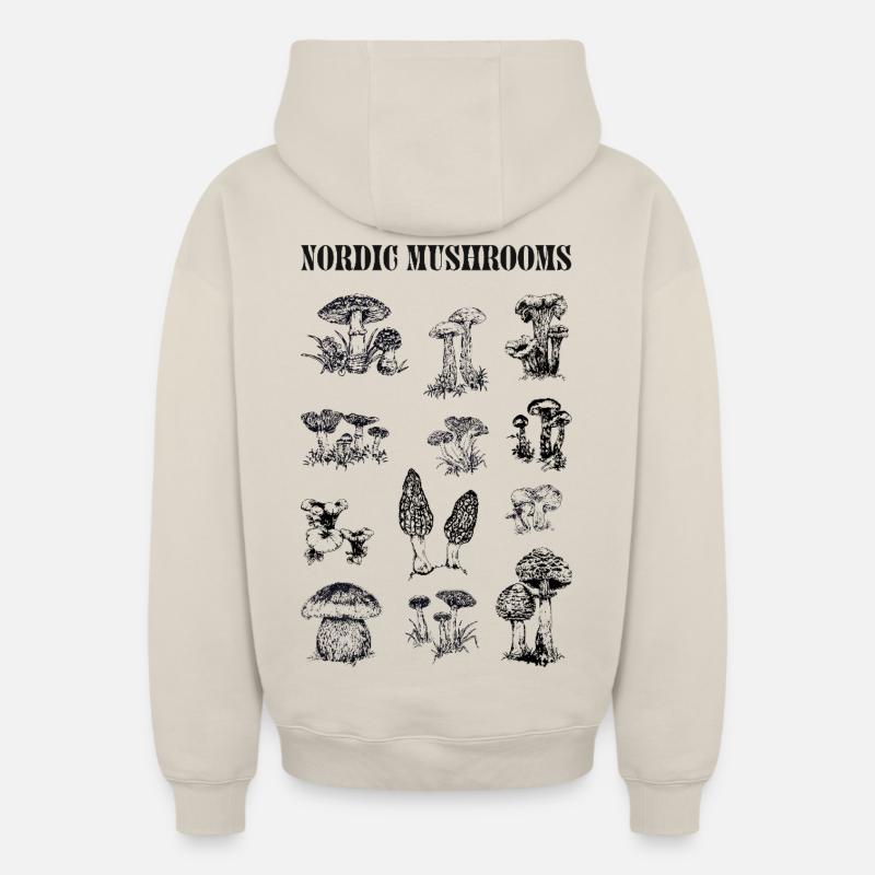 CHAMPIGNONS NORDIQUES - Sweat à capuche unisexe zippé oversize épais SPREAD - beige