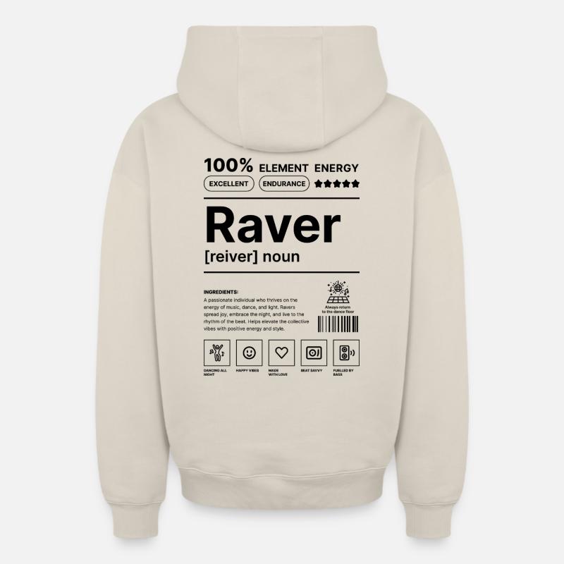 Mode de vie raver - Sweat à capuche unisexe zippé oversize épais SPREAD - beige