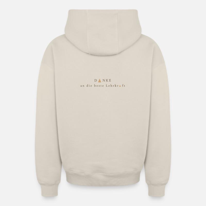 Merci au meilleur professeur - Sweat à capuche unisexe zippé oversize épais SPREAD - beige