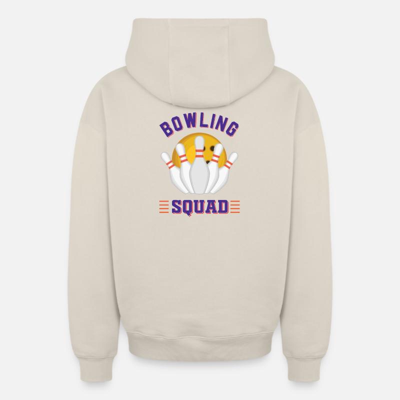 Équipe de bowling - Sweat à capuche unisexe zippé oversize épais SPREAD - beige