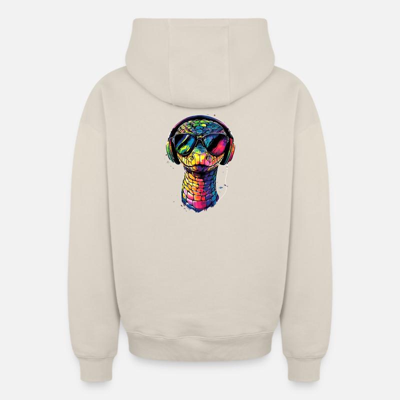Schlange Python Kobra Klapperschlange Schlangen - Oversized Heavyweight Unisex Zip Hoodie - Beige