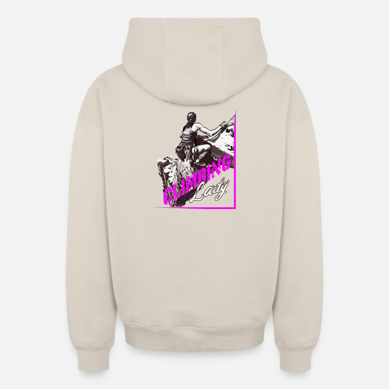 Grimpeuse Alpiniste - Sweat à capuche unisexe zippé oversize épais SPREAD - beige