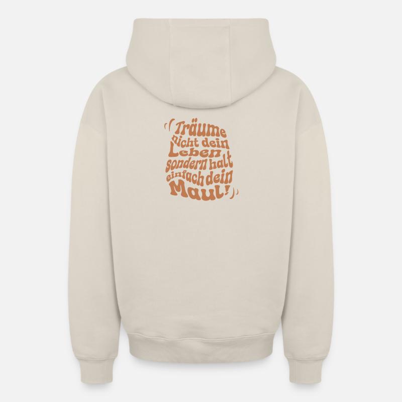 Arrête de rêver - Sweat à capuche unisexe zippé oversize épais SPREAD - beige