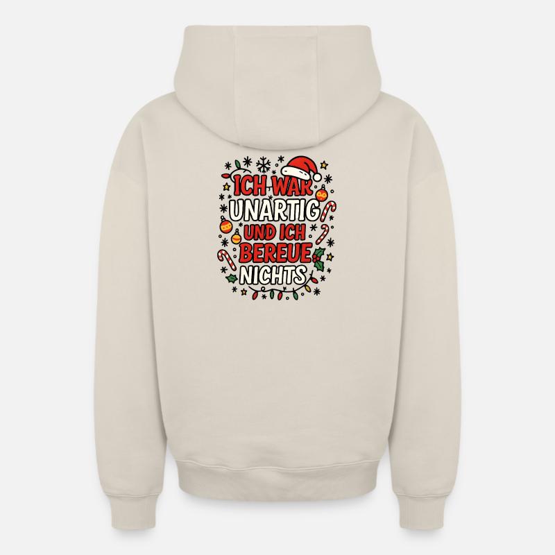 Noël - Sweat à capuche unisexe zippé oversize épais SPREAD - beige
