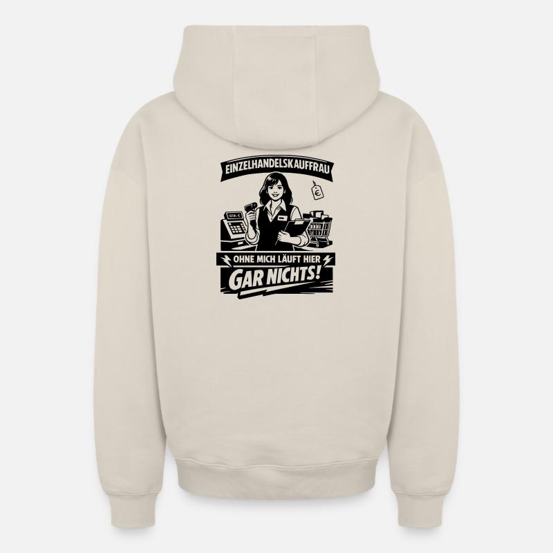 Commis au commerce de détail - Sweat à capuche unisexe zippé oversize épais SPREAD - beige