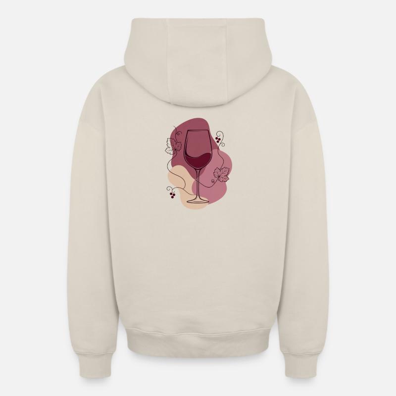 Amateur de vin Aura - Sweat à capuche unisexe zippé oversize épais SPREAD - beige