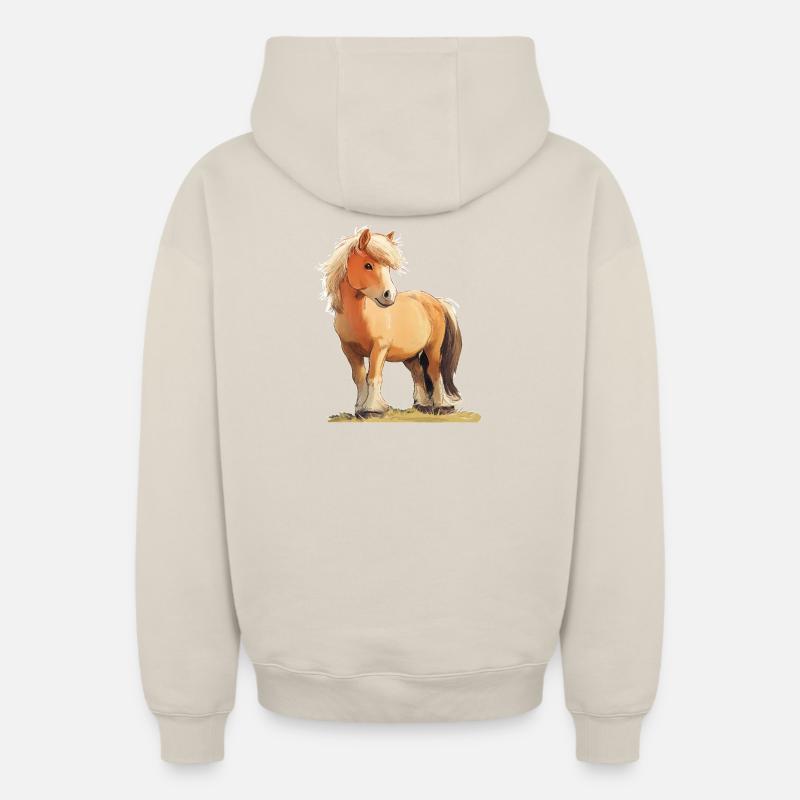 Cheval - Sweat à capuche unisexe zippé oversize épais SPREAD - beige