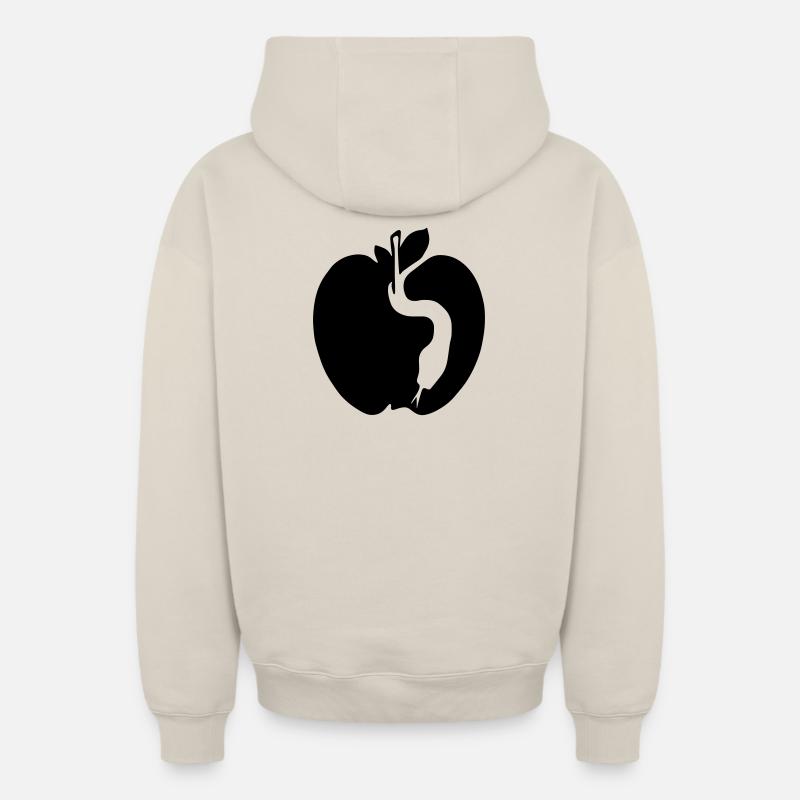 Serpent et pomme - Sweat à capuche unisexe zippé oversize épais SPREAD - beige