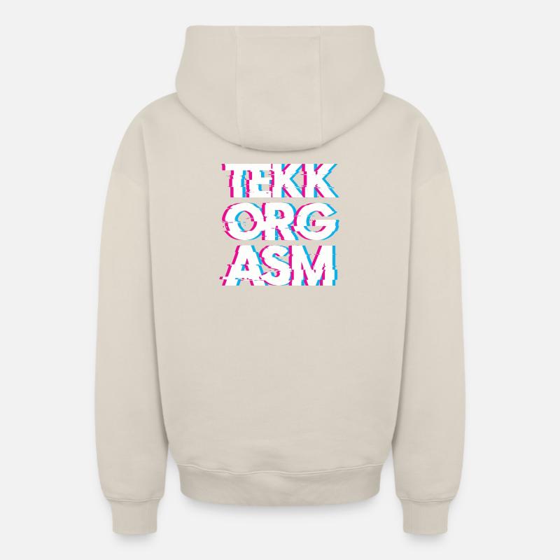 Hardtekk Tekk - Sweat à capuche unisexe zippé oversize épais SPREAD - beige