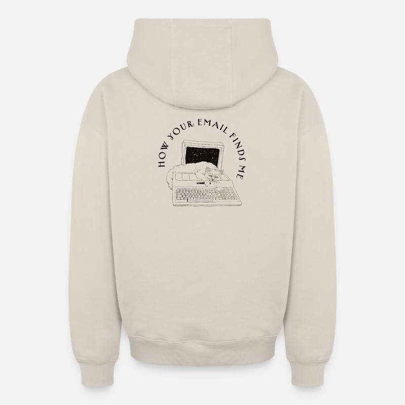 COMMENT TON EMAIL ME TROUVE - Sweat à capuche unisexe zippé oversize épais SPREAD - beige