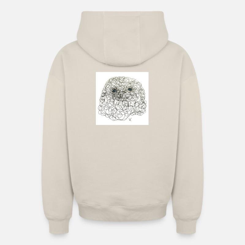Bouclé Sherly - Sweat à capuche unisexe zippé oversize épais SPREAD - beige