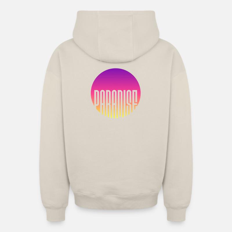 Sunset Paradise - Sweat à capuche unisexe zippé oversize épais SPREAD - beige