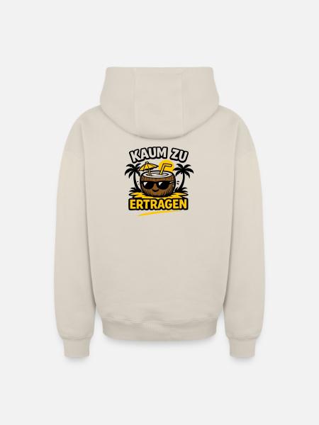 Kokosnuss Strandheld  - Oversized Heavyweight Unisex Zip Hoodie - Beige