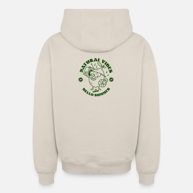 Lemon Green - Sweat à capuche unisexe zippé oversize épais SPREAD - beige