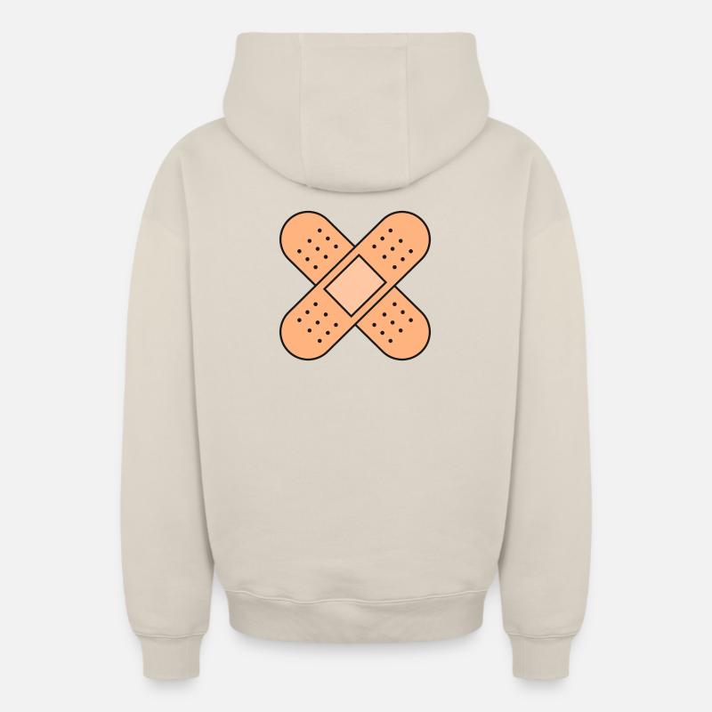 Croix en plâtre - Sweat à capuche unisexe zippé oversize épais SPREAD - beige