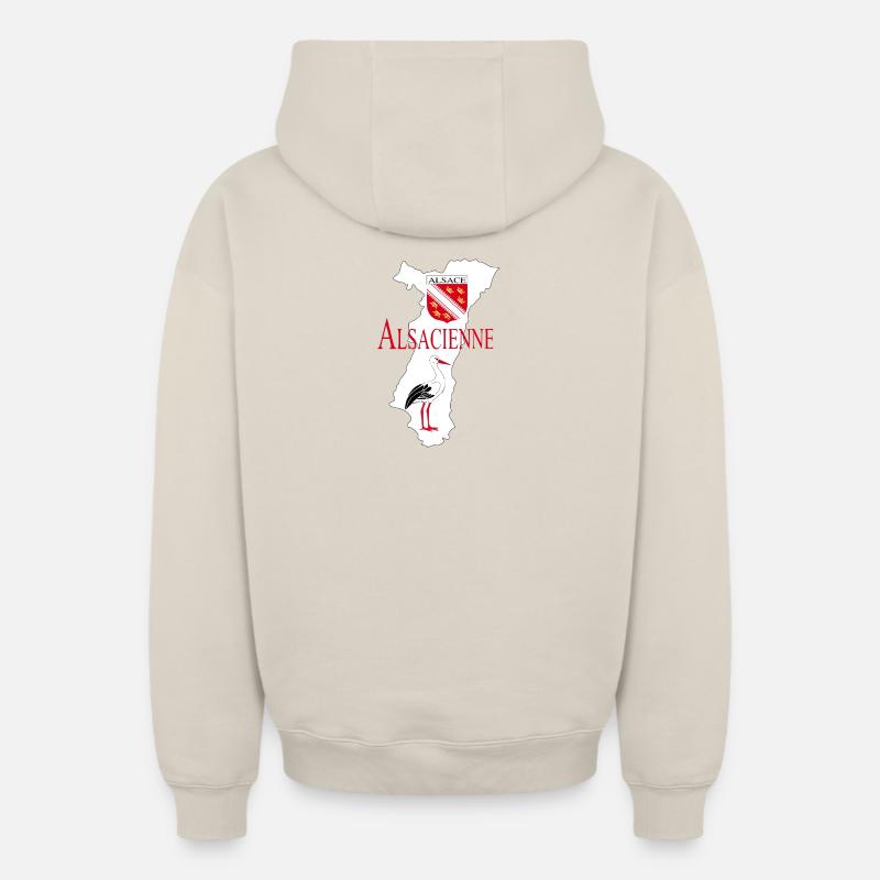 Alsacienne - Sweat à capuche unisexe zippé oversize épais SPREAD - beige