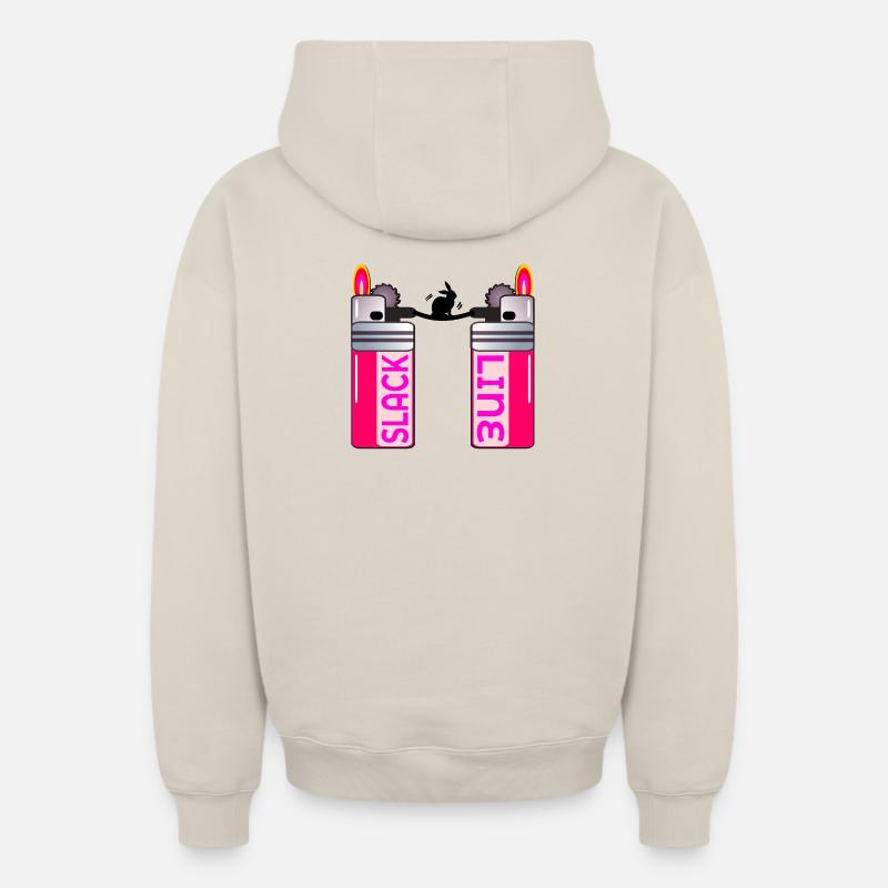 BRIQUET SLACKLINE LAPIN - Sweat à capuche unisexe zippé oversize épais SPREAD - beige