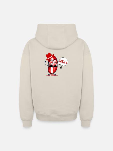 Scandinavian welcome Hello Denmark Cucumbers - Oversized Heavyweight Unisex Zip Hoodie - beige