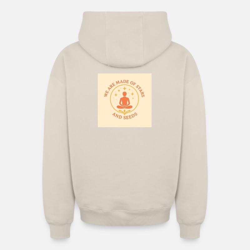 Méditation spirituelle Dharma Design - Sweat à capuche unisexe zippé oversize épais SPREAD - beige