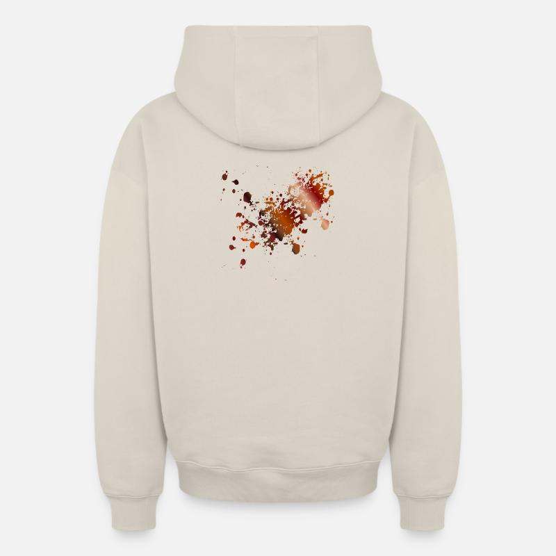 TACHES DE CAFÉ - Sweat à capuche unisexe zippé oversize épais SPREAD - beige