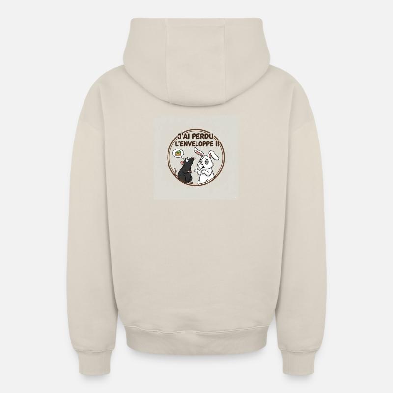 J'ai perdu l'enveloppe - Sweat à capuche unisexe zippé oversize épais SPREAD - beige