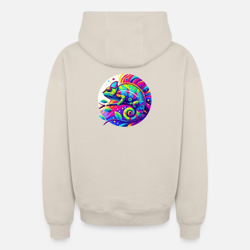 Caméléon - Sweat à capuche unisexe zippé oversize épais SPREAD - beige