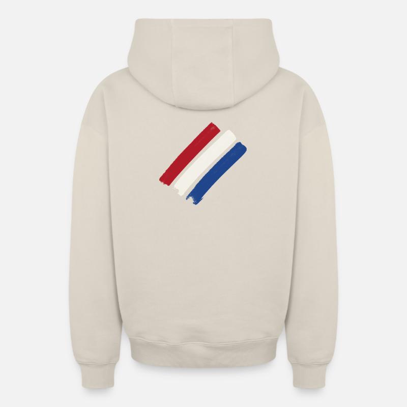 Pays-Bas - Sweat à capuche unisexe zippé oversize épais SPREAD - beige