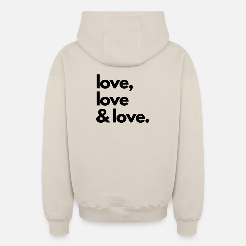 Love tote-bag kit étudiante - Sweat à capuche unisexe zippé oversize épais SPREAD - beige