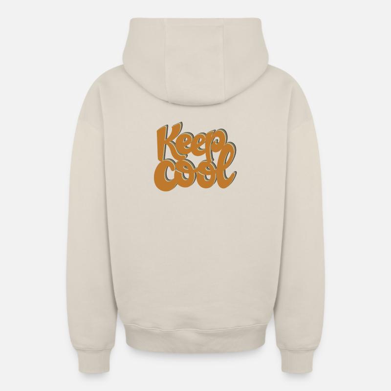 Keep cool - Oversized Heavyweight Unisex Zip Hoodie - Beige