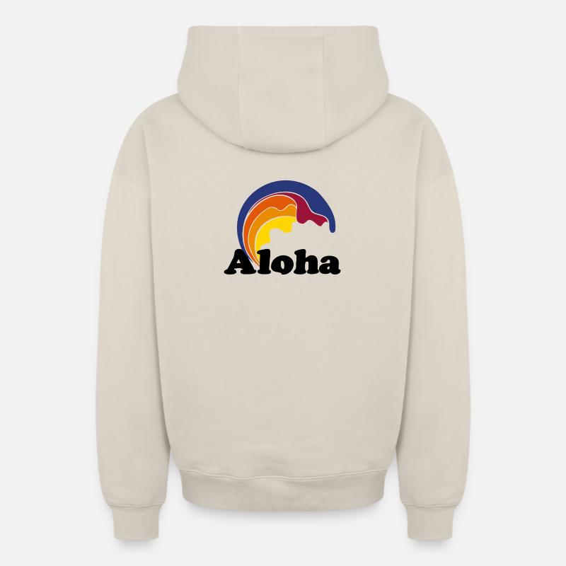 Aloha - Sweat à capuche unisexe zippé oversize épais SPREAD - beige