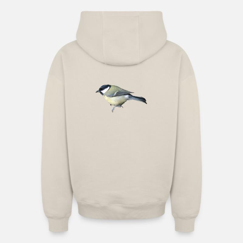 Grand oiseau - Sweat à capuche unisexe zippé oversize épais SPREAD - beige