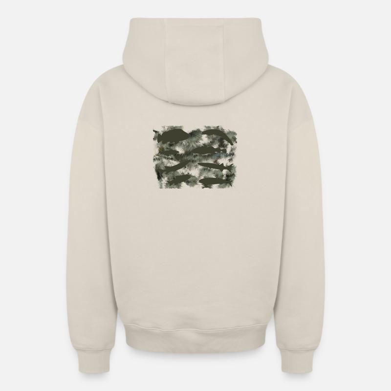 Poissons - Sweat à capuche unisexe zippé oversize épais SPREAD - beige
