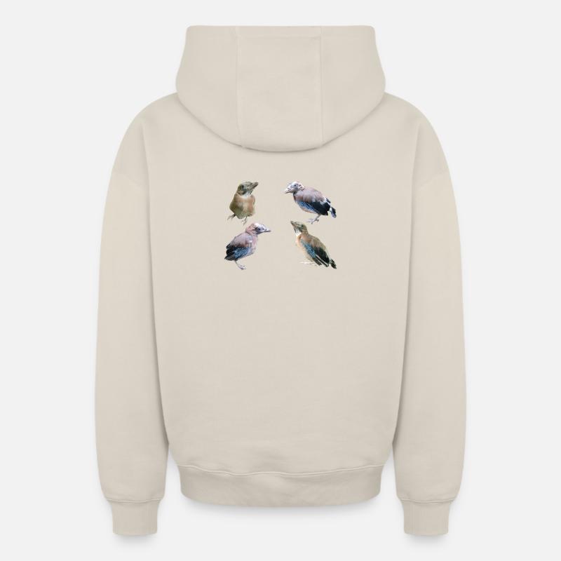 Geai des jeunes oiseaux - Sweat à capuche unisexe zippé oversize épais SPREAD - beige