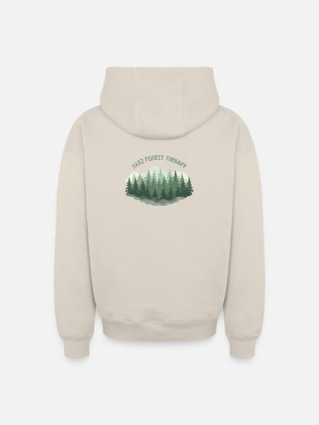 Harz Forest Therapy | Nature & Hiking - Oversized Heavyweight Unisex Zip Hoodie - Beige