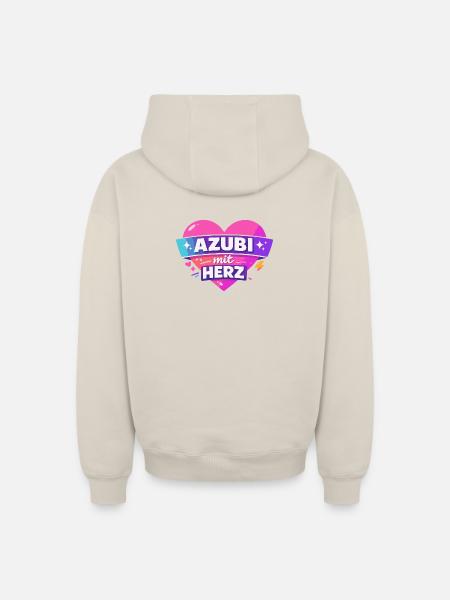 Azubi mit ganz viel Herz - Oversized Heavyweight Unisex Zip Hoodie - Beige