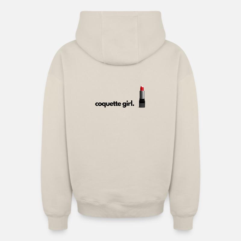 Coquette Mädchen Student Kit Kit - Oversized Heavyweight Unisex Zip Hoodie - Beige