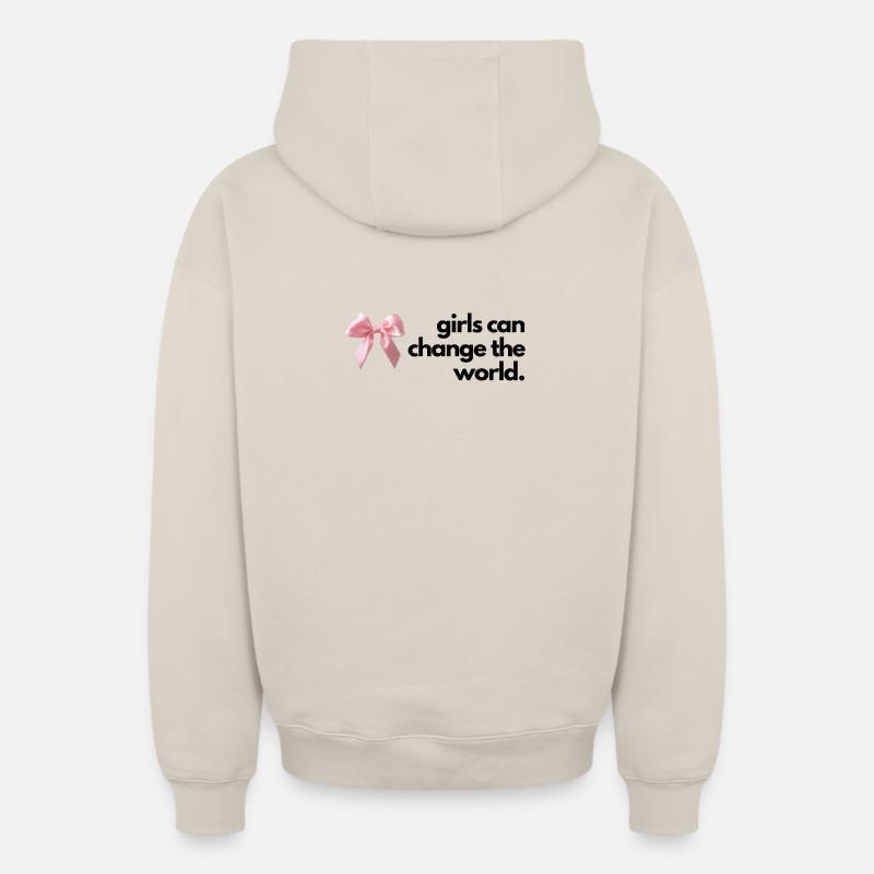 Mädchenwelt Wasserflasche Student Kit - Oversized Heavyweight Unisex Zip Hoodie - Beige