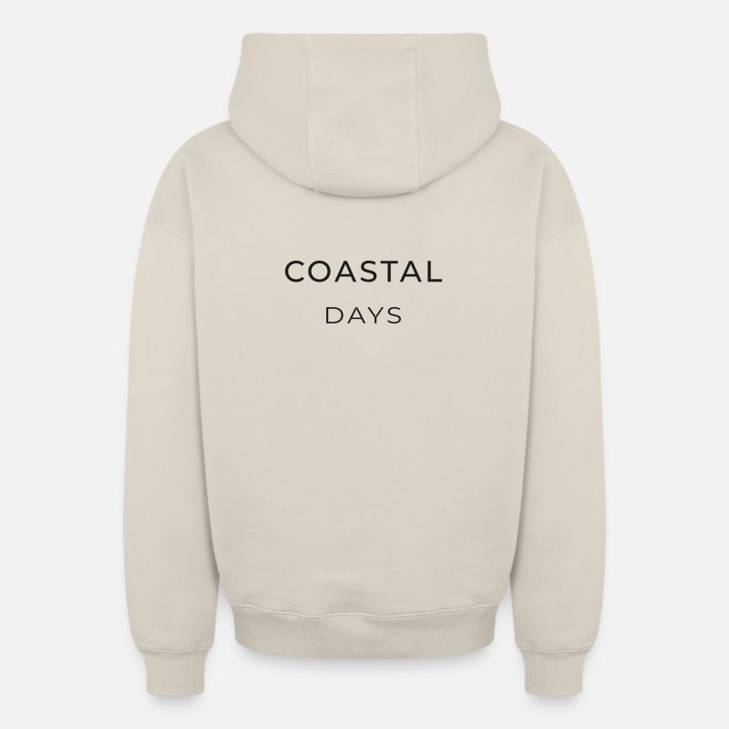 COASTAL DAY - Sweat à capuche unisexe zippé oversize épais SPREAD - beige