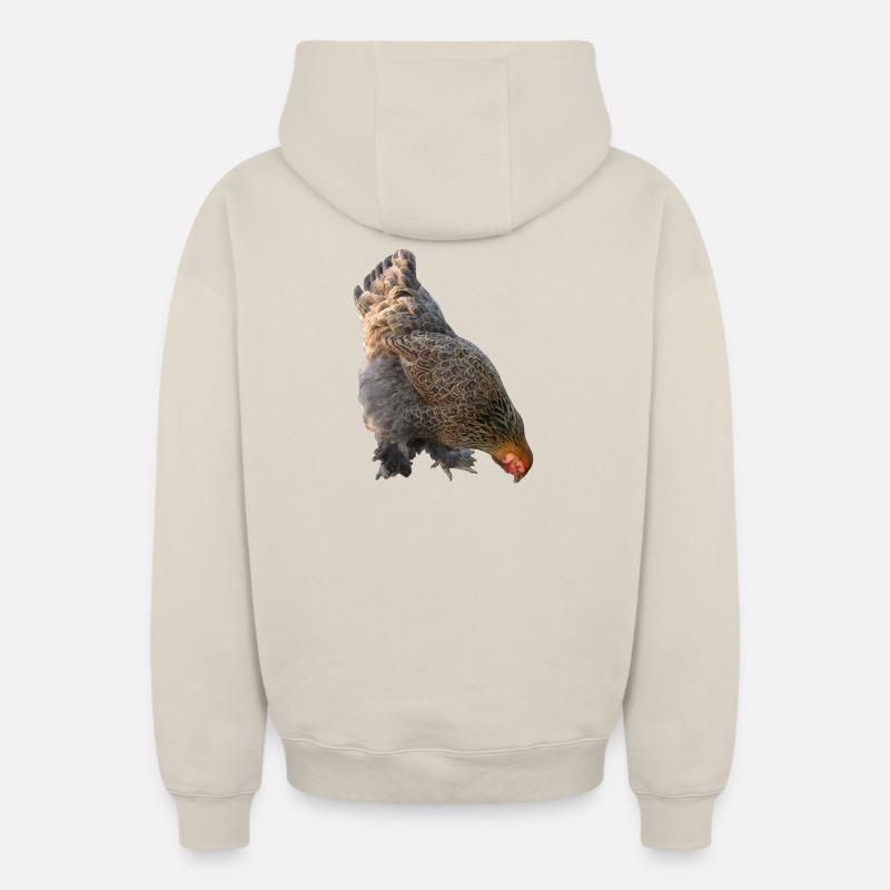 Poulet - Sweat à capuche unisexe zippé oversize épais SPREAD - beige