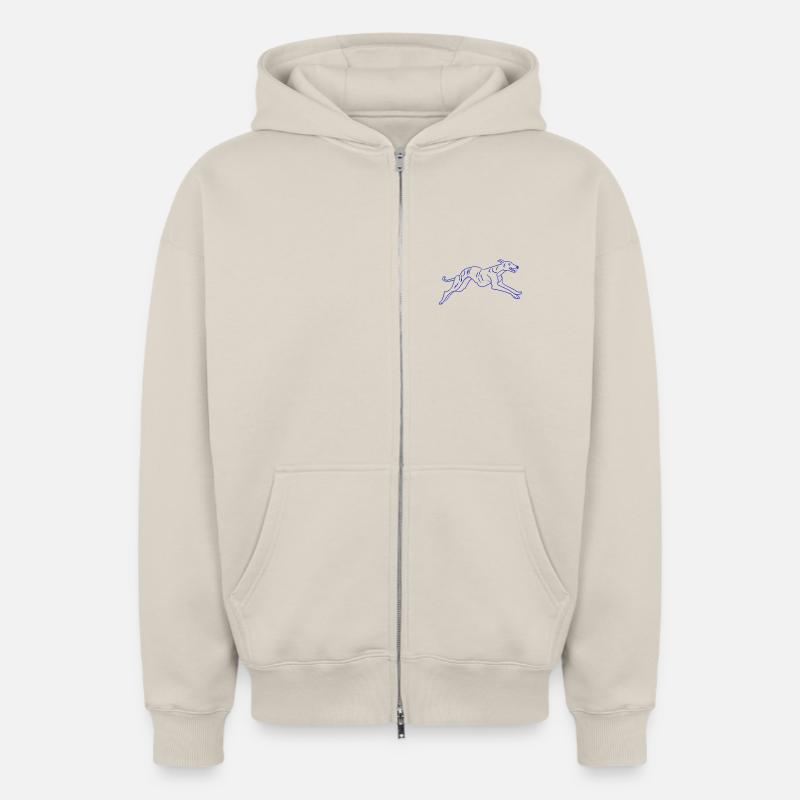 Greyhound Chien courant - Sweat à capuche unisexe zippé oversize épais SPREAD - beige