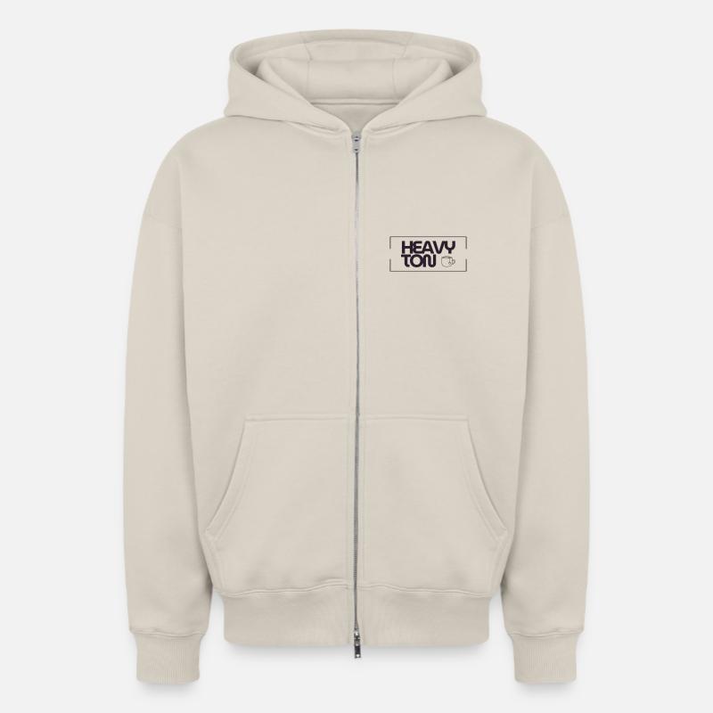 HeavyTon - Sweat à capuche unisexe zippé oversize épais SPREAD - beige