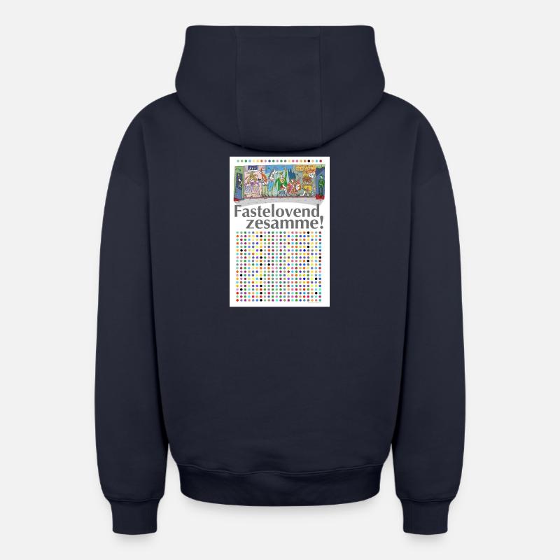 carnaval - Sweat à capuche unisexe zippé oversize épais SPREAD - bleu marine