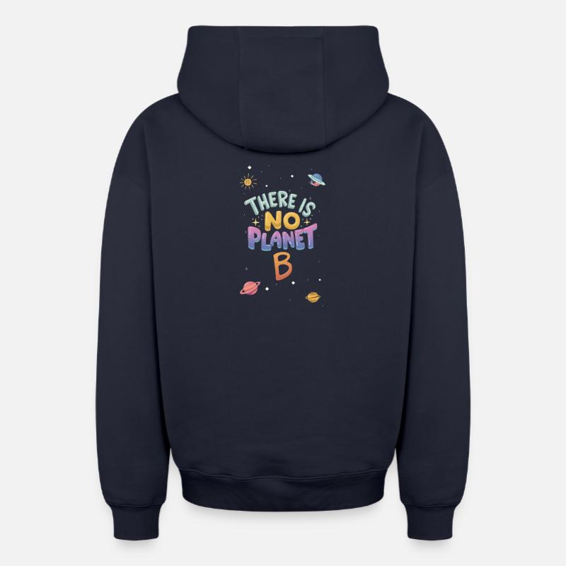 Pas de planète B cosmique - Sweat à capuche unisexe zippé oversize épais SPREAD - bleu marine