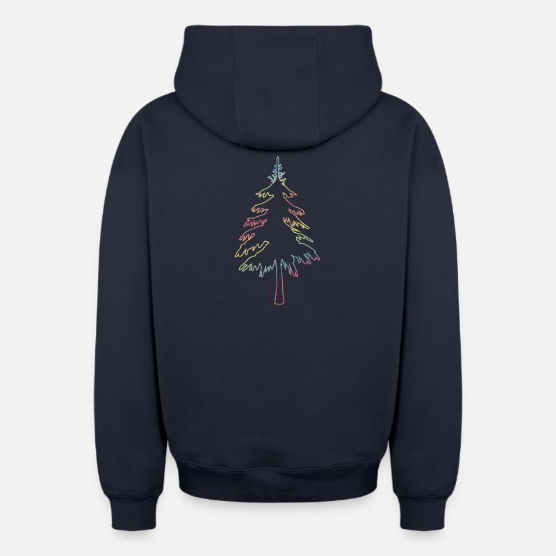 Christbaum, Tannenbaum oder Weihnachtsbaum Umriss - Oversized Heavyweight Unisex Zip Hoodie - Navy