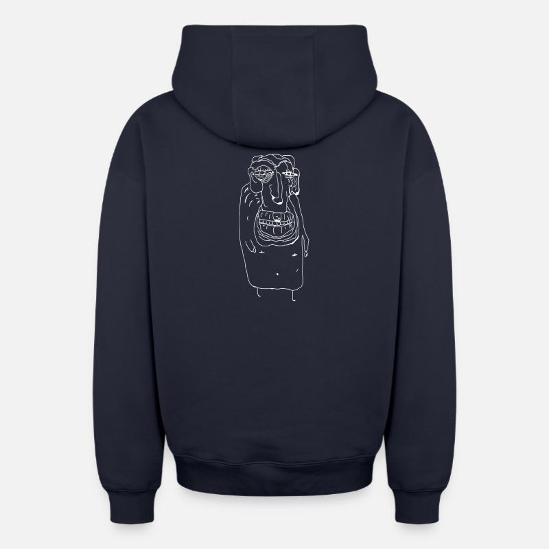 Gilbert - Sweat à capuche unisexe zippé oversize épais SPREAD - bleu marine