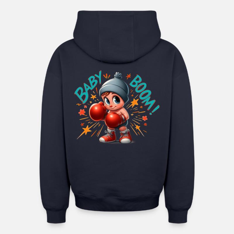 Baby Boom - Sweat à capuche unisexe zippé oversize épais SPREAD - bleu marine